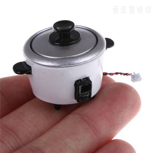 1/12 Doll House Kitchen Scene Props To Play Metal Rice Cooker Pocket Model 1:12 Scale Dollhouse Miniature Accessories