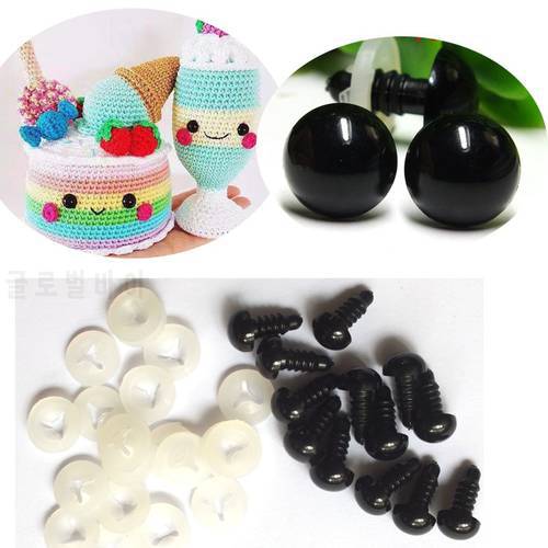 High-quality-30pcs Black Eyes/ Safety Eyes With White Washers Fit For Teddy Bear-5-18mm