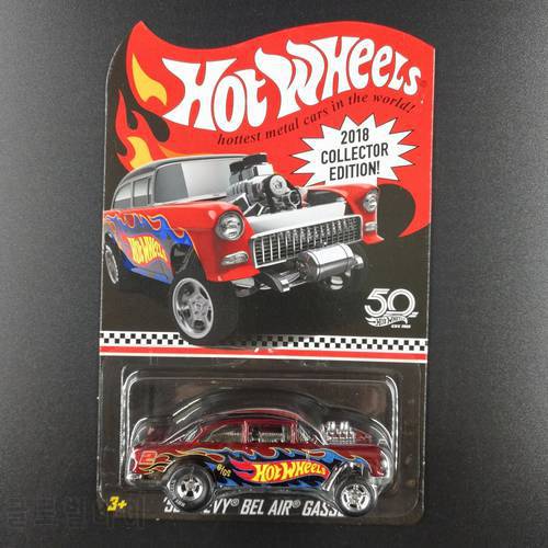 Hot Wheels Car CHEVY BEL AIR GASSERCollector&39s Edition 50th Anniversary Metal Diecast Cars Collection Kids Toys Vehicle For Gift