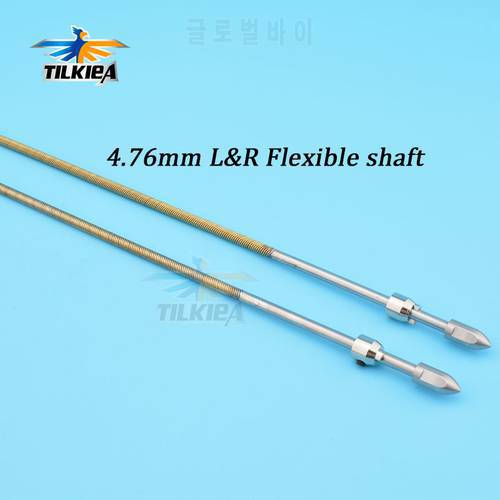 4.76mm 3/16&39&39 Flexible Shaft Positive/Reverse Length 400mm / 520mm Flex Cable With Drive Dog Prop Nut For RC Electric Boat