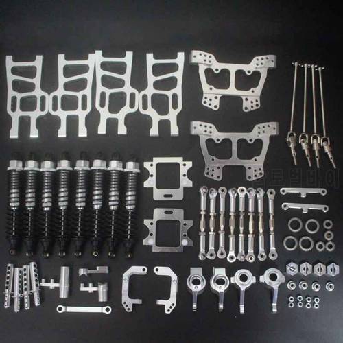 Silver Unlimited HSP 1/10 monster truck 94111 94108 whole car metal upgrade kit 102010 102011 102012 106017 108019 108022 108004