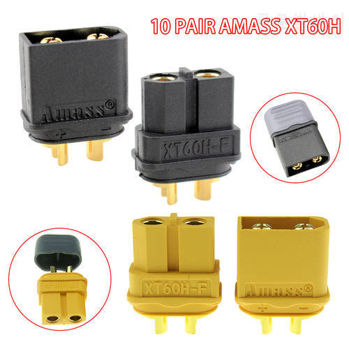 10pair/lot Amass XT60H XT60H-F XT60 Bullet Connector Plugs with Sheath Gold Plated Male Female for For RC Lipo Battery