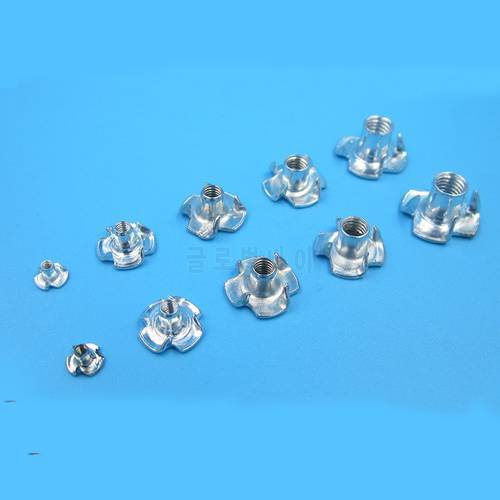 Four Claws Nut Speaker Nut M2 M3 M4 M5 M6 T-Nut Blind Pronged Tee Nuts for RC Boats Model DIY Accessories