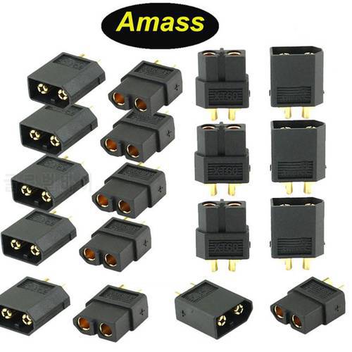 Amass RC Connector XT60 Male Female Bullet Connectors Power Plugs for RC Lipo Battery Black Yellow