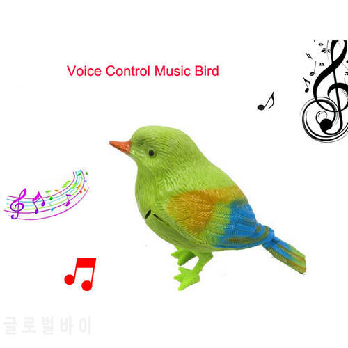 9.5cm Simulated Sounding Voice-Activated Bird Figure Model Voice Control Musical Bird Cute Sing Electronic Birds Toy Decorations