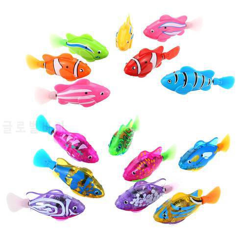 New Electronic Fish Pets with Flash Lighting Mini Sea Animal Electric Swimming Fish Toys for Children Gifts Battery Powered Fish