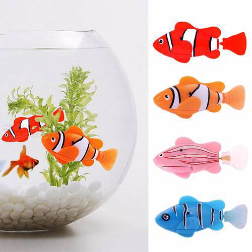 5 Pieces Funny Swimming Electronic Pets Fish Activated Battery Powered Bath Toy Fish Pet Fishing Tank Decorating Fish