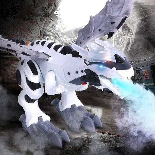 Electric Pets Interactive Dinosaurs Toys Walking Spray Robot Dinosaur With Light Sound Swing Simulation Dinosaur Toy For Child