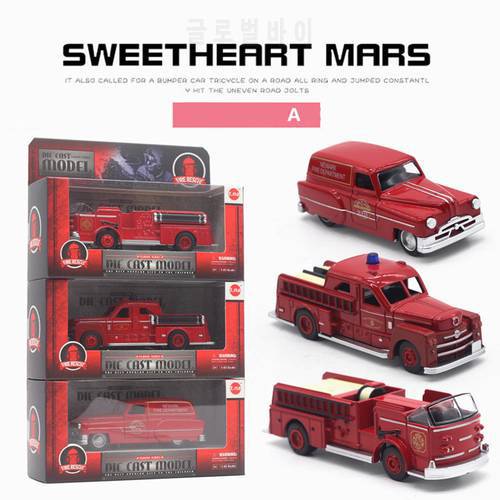 Original packaging, gift European retro fire truck,1:43 alloy Simulation mini European fire truck,Child&39s gift toy,free shipping