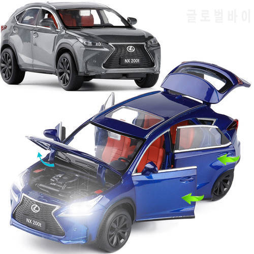 High simulation 1:32 scale pull back NX 200t,alloy car,6 open door music flash car model toys,metal diecast, free shipping