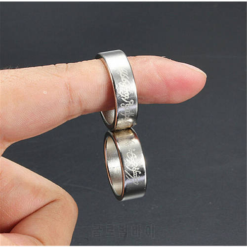 Magnetic Ring Magic Toys Magic Ring Coin Stainless Steel Finger Trick Props Show Tool Magic trick Toys Silver
