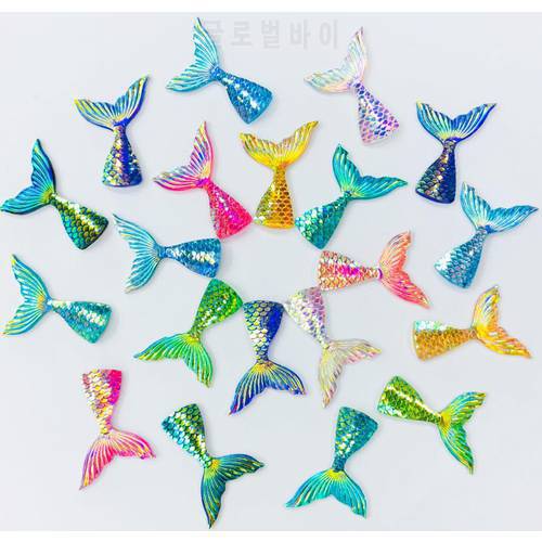 8Pcs Mermaid Tail Parts Fish Tail For Pendant Keychain Necklace Earring Slime Accessories Modeling Clay/Slime