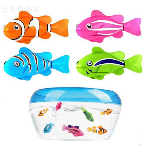4 Piece Funny Swim Electronic Fish Activated Battery Powered Swimming Toy Fishes Pet for Fishing Tank Decorating Party Pets Toys