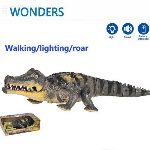 Electric toy large size walking crocodile robot With Light Sound simulation model Action Figure kids toys