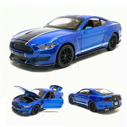 1/32 SHELBY GT350 Sports Car Model Alloy Pull Back Vehicle Genuine License Simulation Car Children Toys Gift