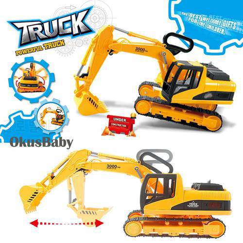 Big Size Children Emulational Excavator Truck Movable Car Toys Machinery Apron Wheel Truck For Kids Play With Sand Box Package