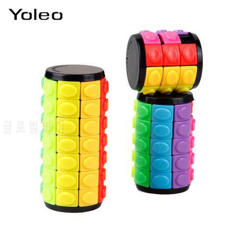 New 3D Rotate Slide Stress Cylinder Cube Kids Puzzle Toy Slider Toy Cube Colorful Clinder Sliding Puzzle Sensory Puzzle Toy