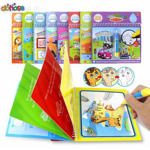 Magic Water Drawing Book Coloring Book Doodle & Magic Pen Painting Drawing Board For Kids Toys Birthday Gift )