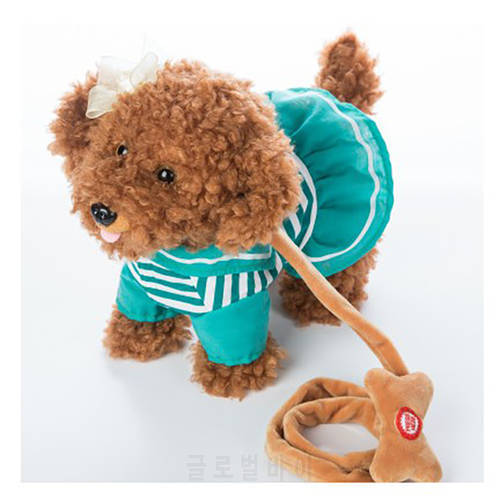 Electric leash dog Navy Teddy Plush Toys Music machinery remote control Leash dog electronic toys For Children free shipping