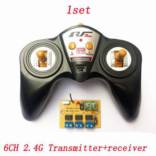 6CH 2.4G Remote Controller Large Power Transmitter Receiver Radio System Kits for DIY RC Toy Boat Cars 50M Wireless Controlling