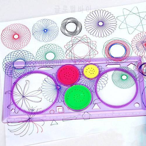 1 spiral geometric ruler drawing tools student stationery toys learning art collection children painting toys