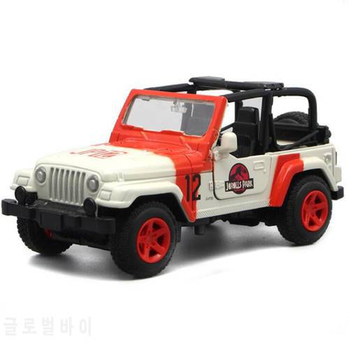 12.2CM 1/43 Scale Alloy Metal Diecast Wrangler Jurassic Park SUV Auto Car Model Toys For Children Kids Gifts Collection