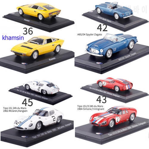1:43 Scale Metal Alloy Classic Maseratis Racing Rally Car Model Diecast Vehicles Toys Collection Display with Transparent cover