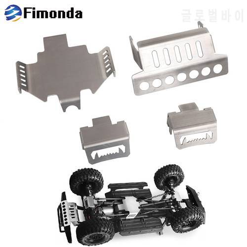 1.5mm Thick Stainless Steel Chassis Armor Axle Front Bumper Gearbox Base Protection Plate for 1/10 RC Crawler Car TRX4