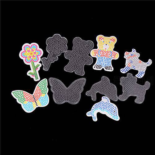 Plastic 5pcs Puzzle Pegboards Patterns With Colored Paper For 5mm Hama Perler Beads Stencil Child Fuse Bead Toys DIY Kids Craft