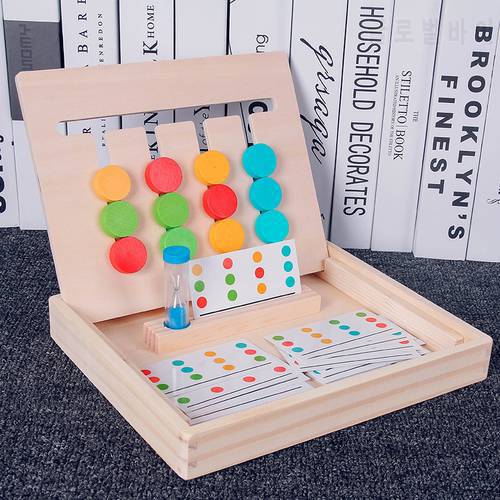 Montessori Education Wooden Toys early learning toys Four Color Game children games toys Preschool Training Learning Toys