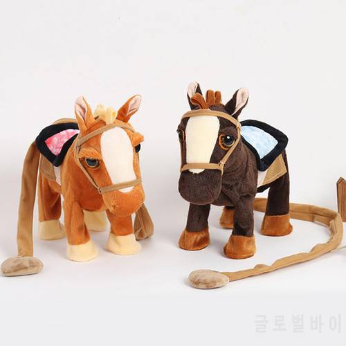 10inch Electric Plush Singing Walking Horse Pony Simulated Intelligent Kids Pony Toy Children Birthday Gift