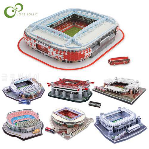 DIY 3D Puzzle Jigsaw World Football Stadium European Soccer Playground Assembled Building Model Puzzle Toys for Children GYH