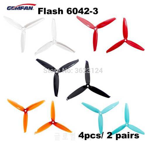 4pcs/2pairs Gemfan Flash 6042 6 Inch 3-Blade PC CW CCW Propeller for RC Models Multicopter Frame ESC Spare Part Accessories