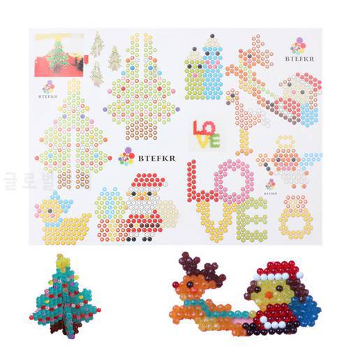 3Pcs/Set Design Templates Water Spray Beads 3D Puzzle Toys Speelgoed 74 Patterns Hama Beads For Children Jigsaw Puzzle Toys