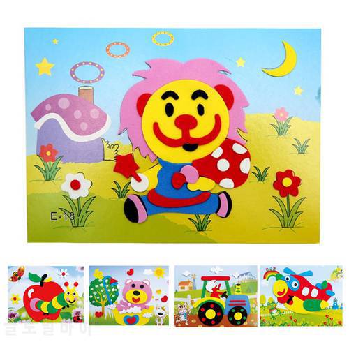 DIY Cartoon Animal 3D EVA Foam Sticker 20 designs Puzzle Series Early Learning Education Toys for Children