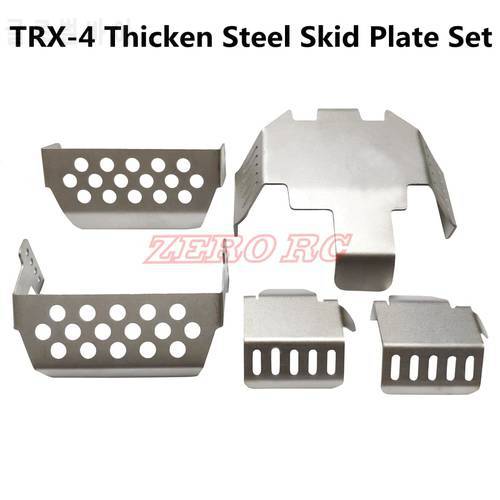 TRAXXAS TRX-4 Stainless Steel Front Rear Bumper Lower Axle Bottom Gearbox Mount Protection Skid Plate For 1/10 T4 RC CAR CHASSIS