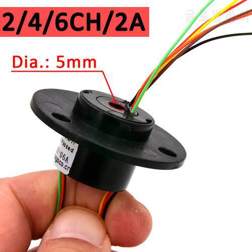 22mm Slip Ring With 5mm Hole 2A Electric Slip Ring Hollow Shaft 2/4/6/12 Channels Wires for Camera Gimbal / Ferris Wheel Rings