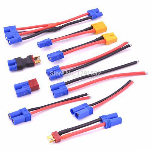 EC3 EC5 To T Deans Plug XT60 Connector Adapter Deans plug 12AWG 14AWG cable wire for RC Lipo ESC Motor Drone