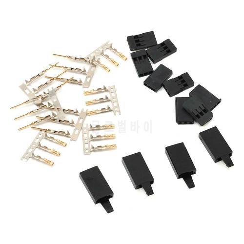 5/10 pairs Jr Futaba Servo Receiver Connector Plug with Lock and Male Female Gold Plated terminals Crimp Pin Kit for RC battery