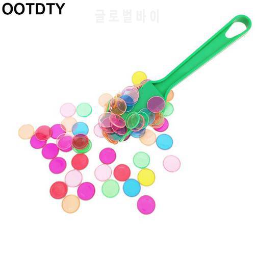 Time-limited Promotion Montessori Learning Toys Magnetic Stick Wand Set With Transparent Color Counting Chips With Metal Loop