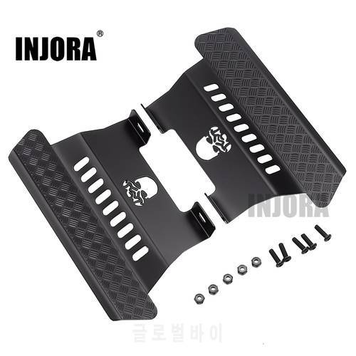 INJORA 2Pcs RC Car Metal Side Pedal Skull Pattern Rock Sliders for 1/10 RC Crawler Car Axial SCX10 Upgrade Parts