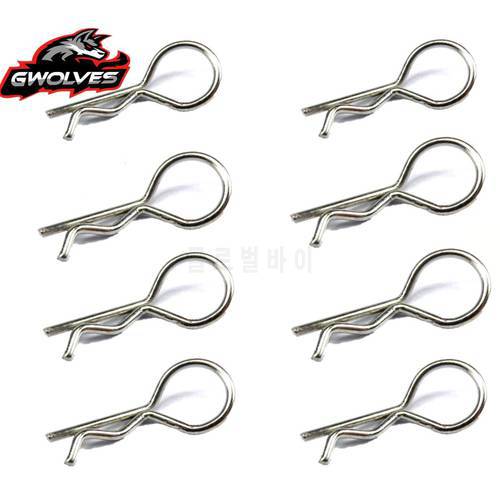 Dropshipping 8pcs Body Clips Pins Stainless Steel For 1/8 1/7 1/5 RC Car Shel body KM ROVAN HSP Truck Buggy Baja Monster truck