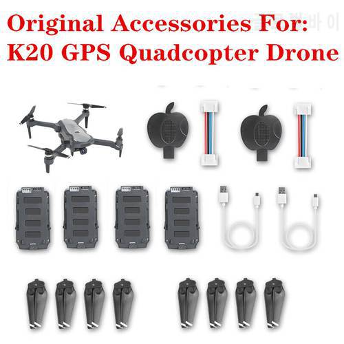 K20 GPS Drone original Accessories 11.1v 1800 mAh Battery Propeller Blade USB Charging Line Accessories For K20 Quadcopter Drone