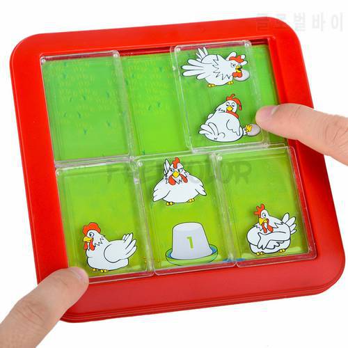 Chicken Shuffle Sliding Puzzle Board Game STEM Toy Compact Portable In Travel-Friendly Case Great Game For Kids And Adults