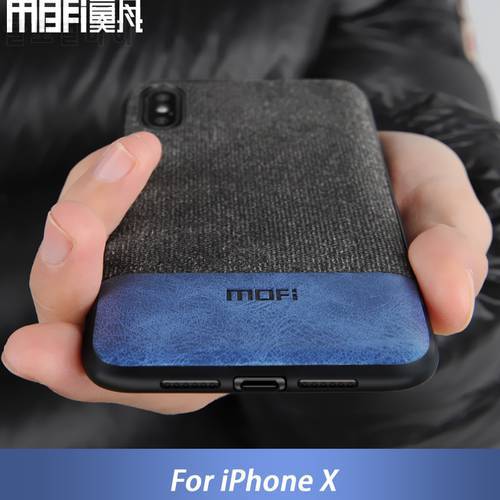 MOFi Fabirc Case For iphone X Case Cover Silicone Edge Shockproof Men Business For iphone X Back Cover For iphonex Case