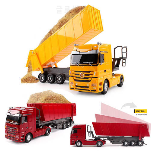 1:32 Dumper RC Truck 10 Wheels Tilting Cart Radio Control Tip Lorry Auto Lift Engineering Container car Vehicle Toys