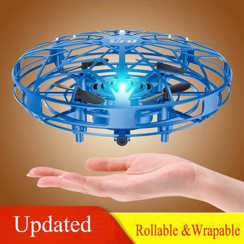 Rollable Wrapable Magic Hand Flying Mini UFO Aircraft Drone Kids Electric Electronic Toys Sensing Induction Drone New Year Gift