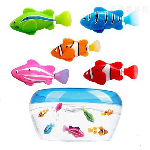 5 Pcs / Set Robot Electronic Fish Swim Toy Battery Included Robotic Pet for Kids Bath Toy Fishing Decorating Act Like Real Fish