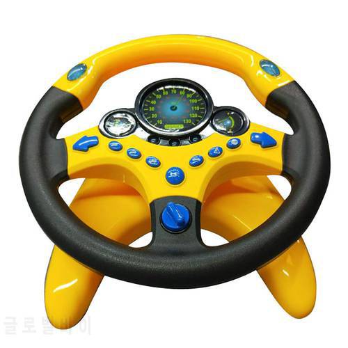 Kids Steering Wheel Toy Pretend Play Electric Steering Driving Wheel Sound Light Education Kids Toy Gift With Suction Cups