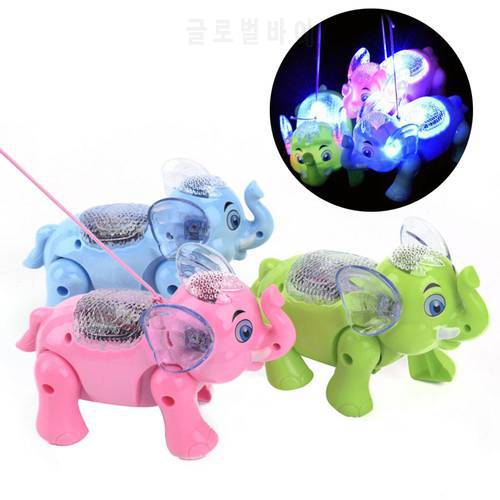 Funny Electronic Pets Kids Toy Cute Animals Musical Lighting Walking Elephant Animal with Leash Kids Toys for children Xmas Gift